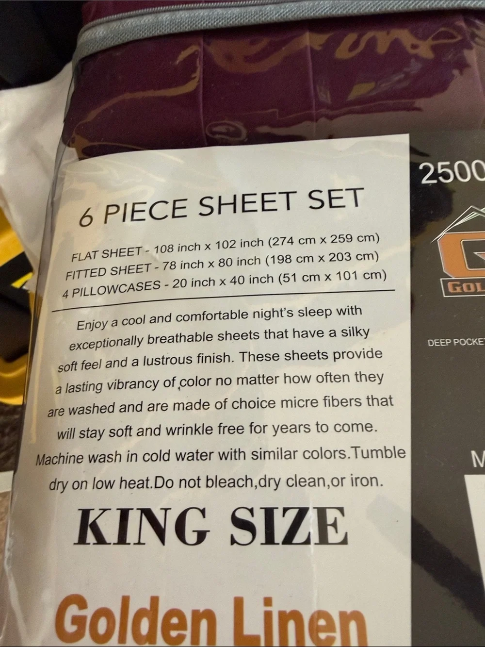 King 6-Piece Sheet Set - Plum